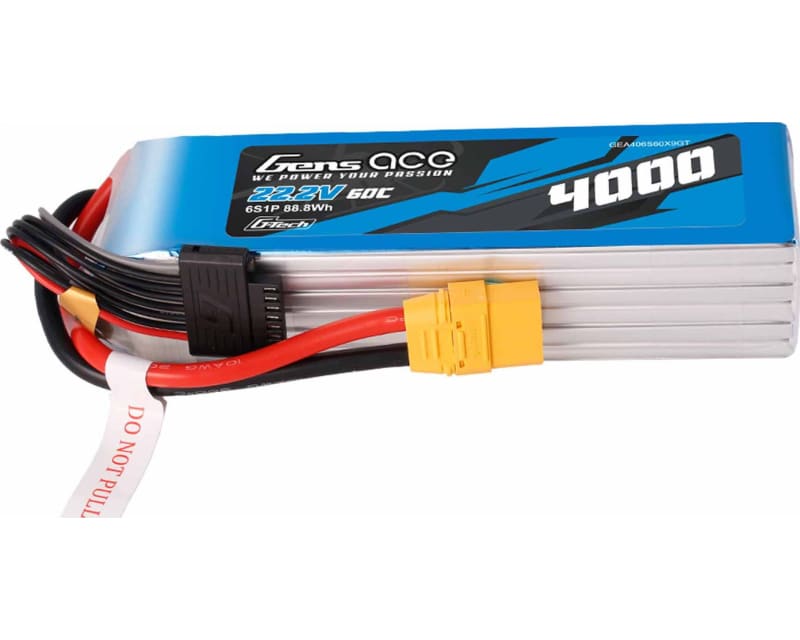 Gens Ace G-tech 4000mAh 6S 22.2V 60C Lipo battery with XT90s