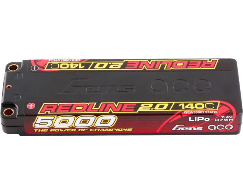 7.6V 5000mAh 2S 140C LiHV: 5.0mm Bullet Redline 2.0 photo