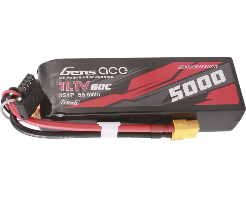 11.1V 5000mAh 3S 60C G-Tech Smart LiPo: XT60
