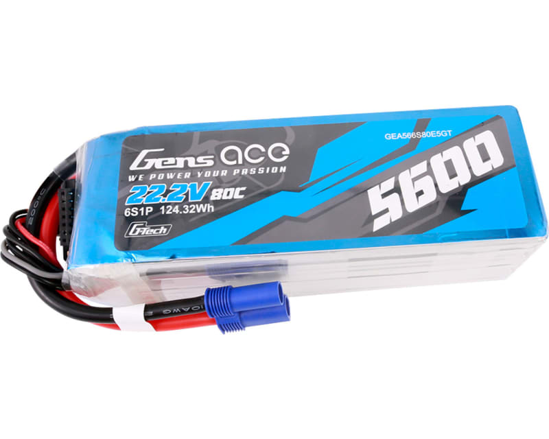 22.2V 5600mAh 6S 80C G-Tech Smart LiPo: EC5