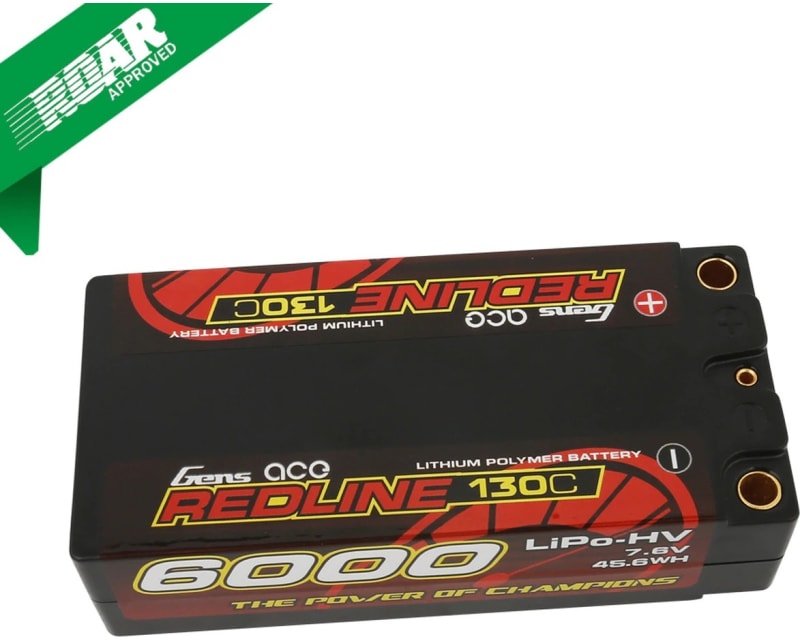 Tap to zoom 7.6V 6000mAh 2S 130C HV LiPo: 5.0mm BULLET