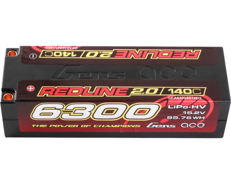 15.2V 6300mAh 4S 140C LiHV 5.0mm bullet redline 2.0 photo