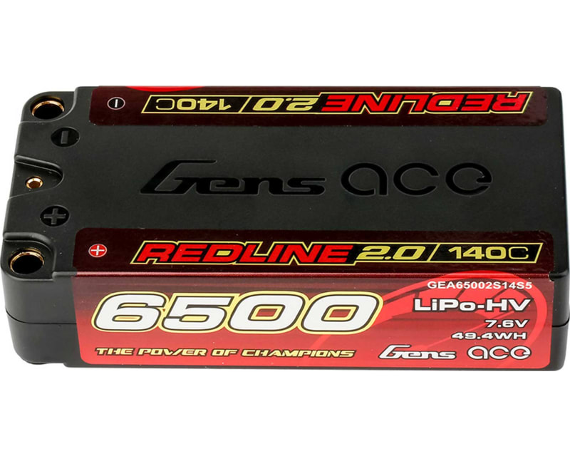 Gens ace Redline 2.0 6500mAh 2S 140C 7.6V HV hardcase LiPo Batte photo