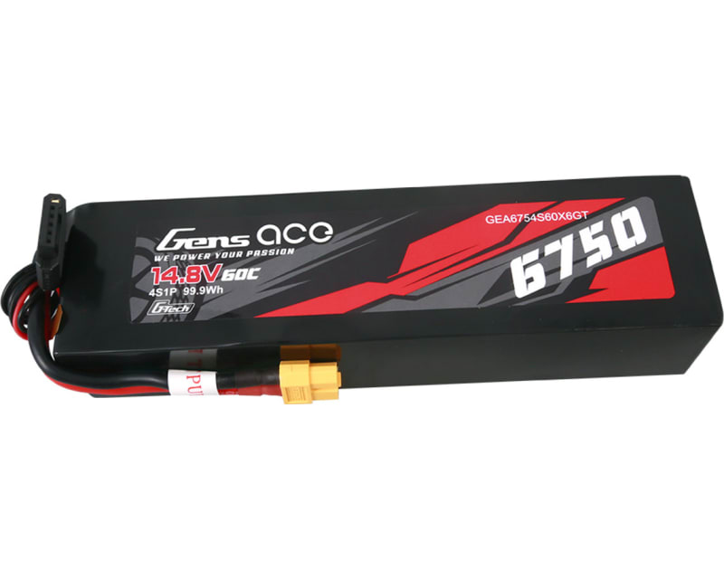 14.8V 6750mAh 4S 60C G-Tech Smart LiPo: XT60