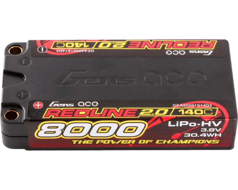 Tap to zoom 3.8V 8000mAh 1S 140C Shorty LiHV Battery: 5mm Tubes