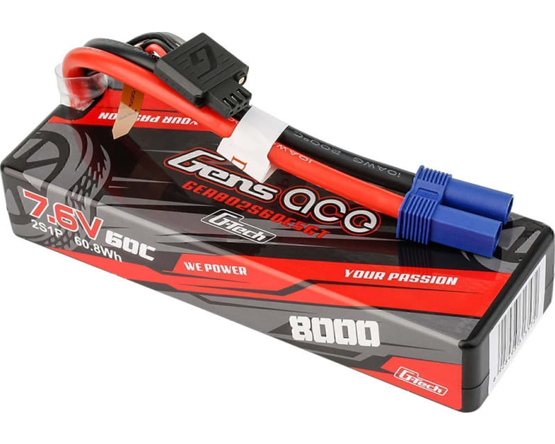 Tap to zoom G-Tech 8000mAh 7.6V 2S1P 60C HardCase LiPo Battery Pack w/ EC5 P