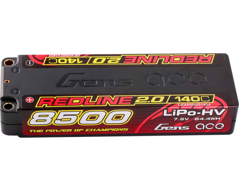 7.6V 8500mAh 2S 140C LiHV 5.0mm bullet Redline 2.0 photo