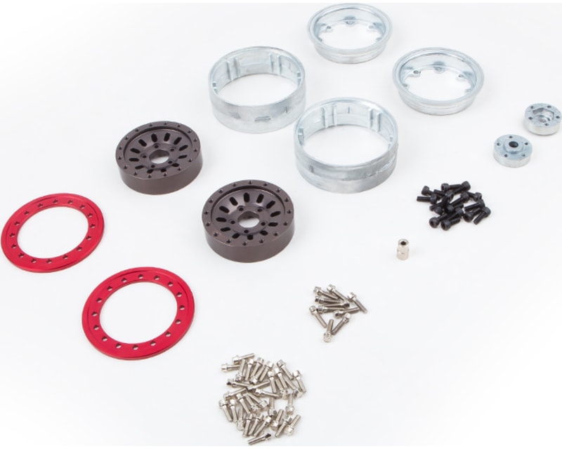 Ar03 1.9 5-Lug Aluminum Beadlocks Titanium-Red