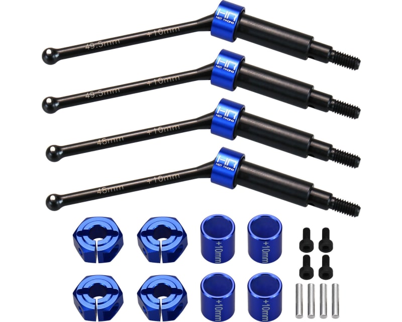 Steel Universal +10mm CVD Axles Drive Set : Grom MT