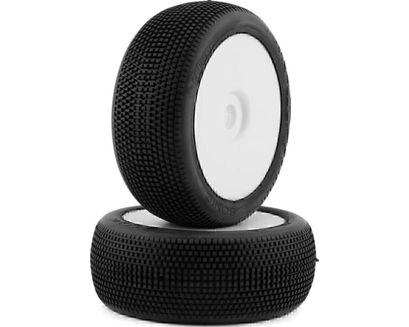 Tap to zoom Sonic Pre-Mounted 1/8 Buggy Tires (2) (White) (Extra Soft)