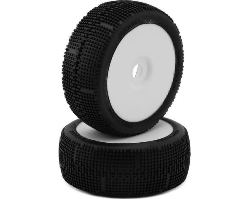 Tap to zoom Pixel Pre-Mounted 1/8 Buggy Tires (White) (2) (N35 - Soft)