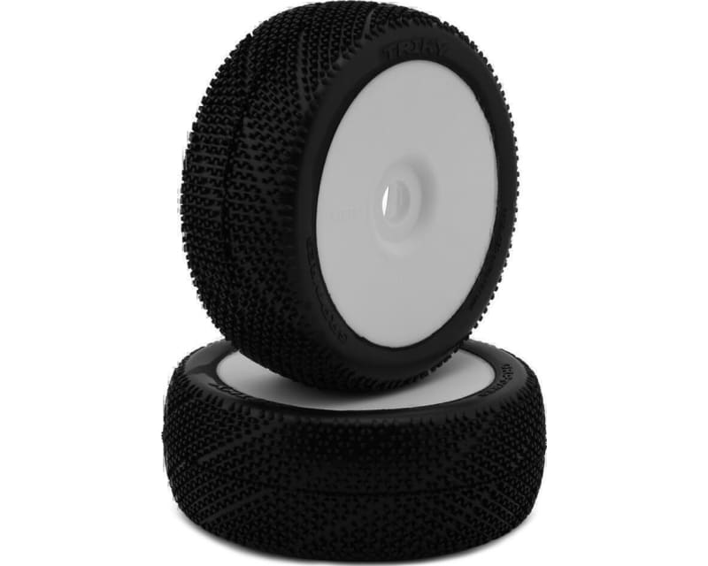 Triky Pre-Mounted 1/8 Buggy Tires (White) (2) (S35 - Soft)