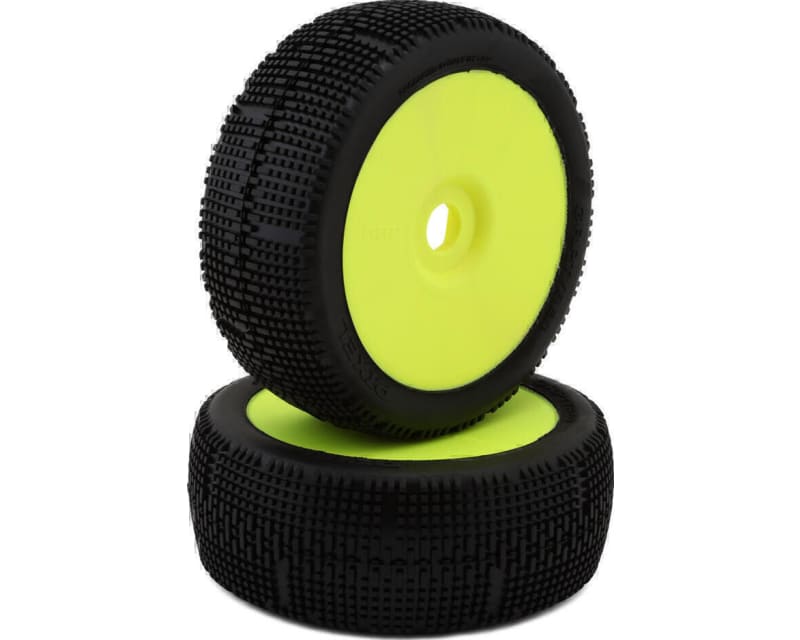Pixel Pre-Mounted 1/8 Buggy Tires (Yellow) (2) (N25 - Super Soft
