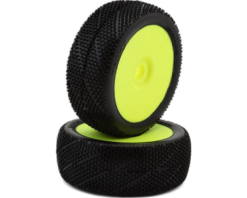 Tap to zoom Triky Pre-Mounted 1/8 Buggy Tires (Yellow) (2) (S25 - Super Soft