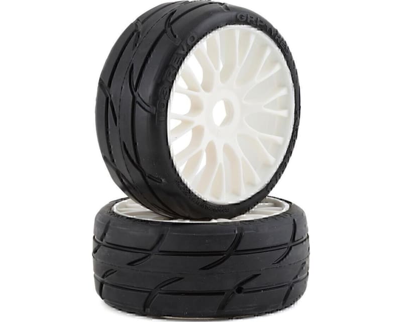 Gt - To3 Revo Belted Pre-Mounted 1/8 Buggy Tires (White) (2) (Xb