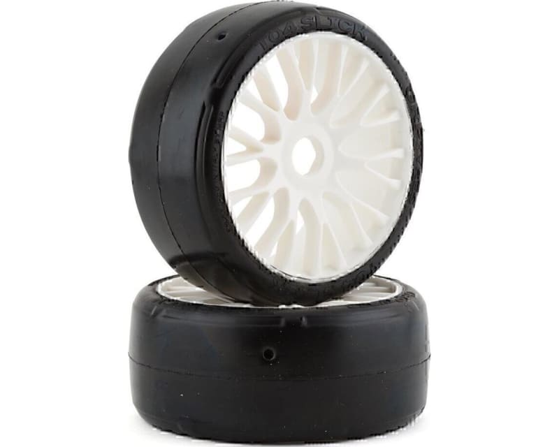 Gt - To4 Slick Belted Pre-Mounted 1/8 Buggy Tires (White) (2) (X