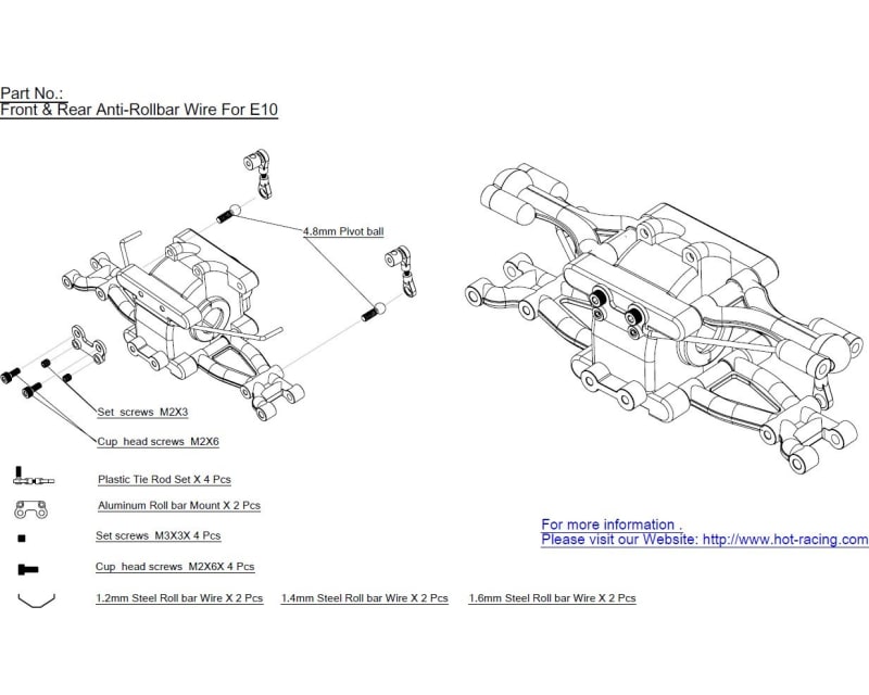 Purple Hd Anti-Roll Bar Set E10