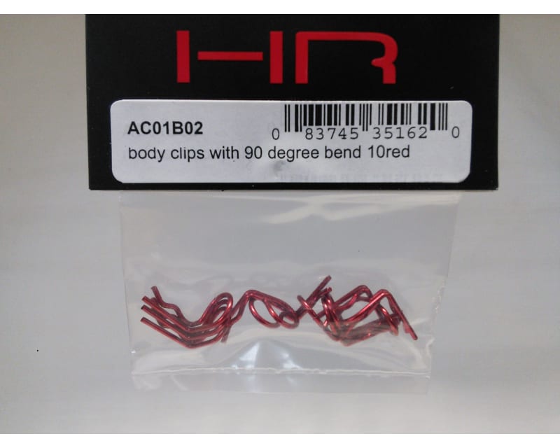 discontinued Body Clips with 90 Degree Bend (10)(Red)