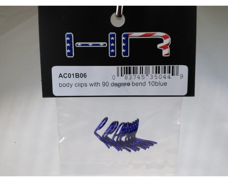 Body Clips with 90 Degree Bend (10)(Blue)