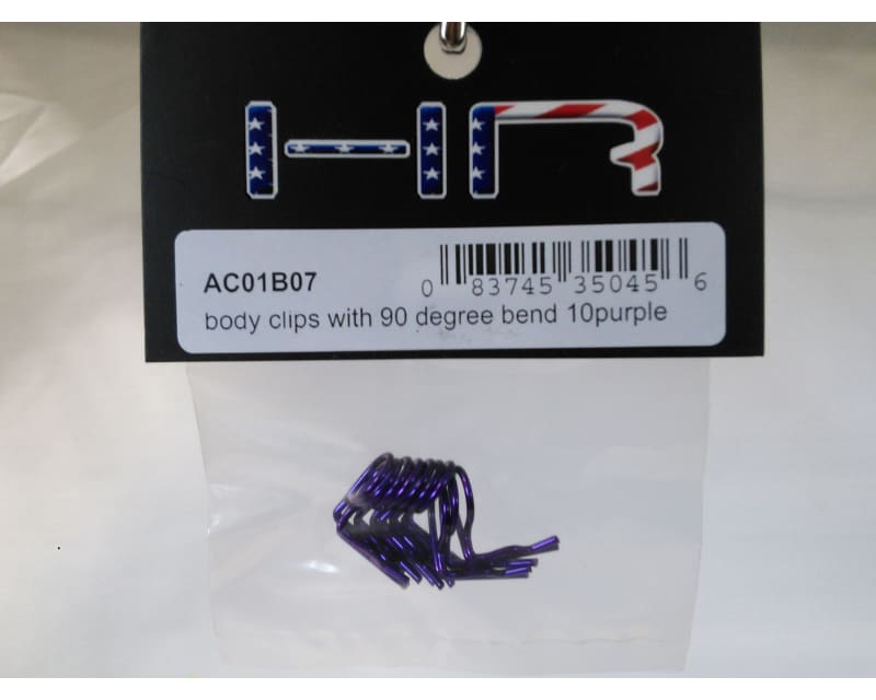 Tap to zoom Body Clips with 90 Degree Bend (10)(Purple)