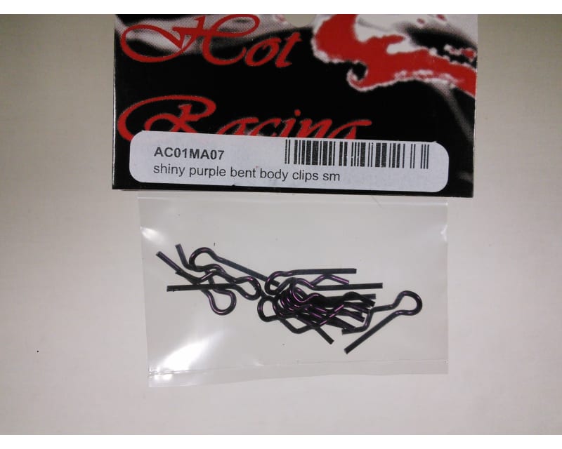 Tap to zoom discontinued Shiny purple bent body clips sm
