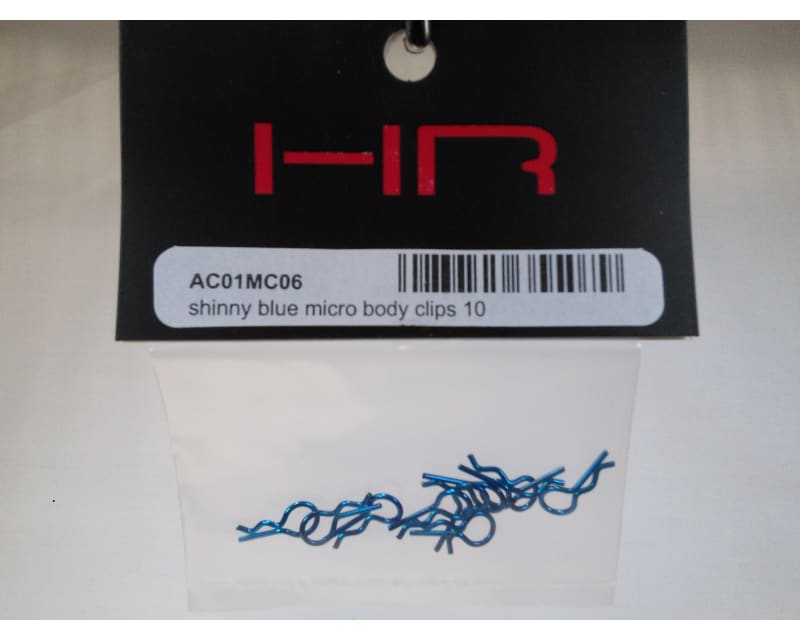Shinny Blue Micro Body Clips (10)