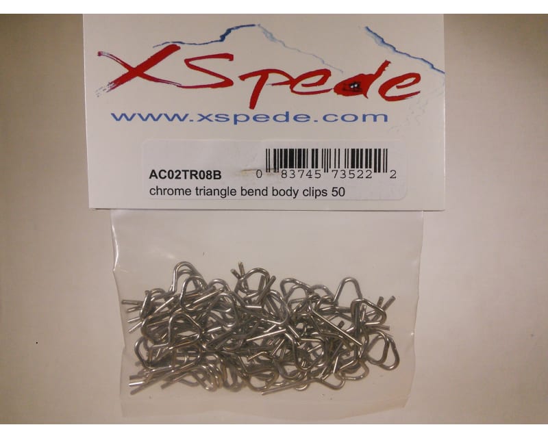 Tap to zoom chrome Triangle Bend Body Clips (50)