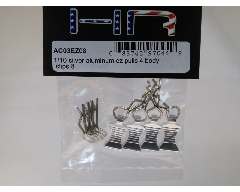 Silver bent Body Clips 21.8mm long 1.14mm wire (4)