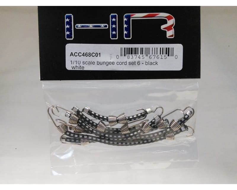 Tap to zoom 1:10 Scale elastic cord Set (6) Black W/ White