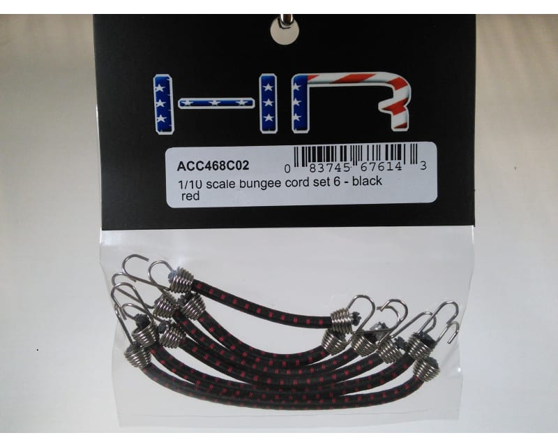 1:10 Scale elastic cord Set (6) Black W/ Red