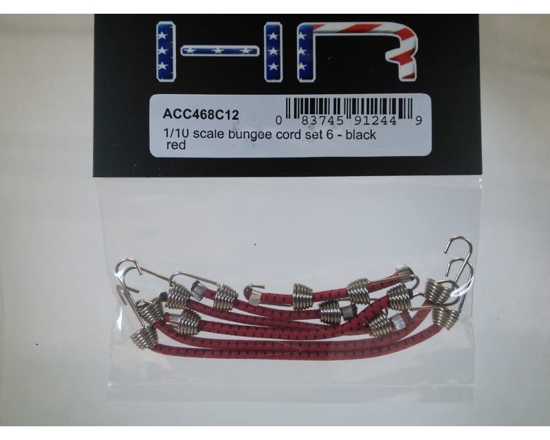 1:10 Scale elastic cord Set (6) Red W/ Black