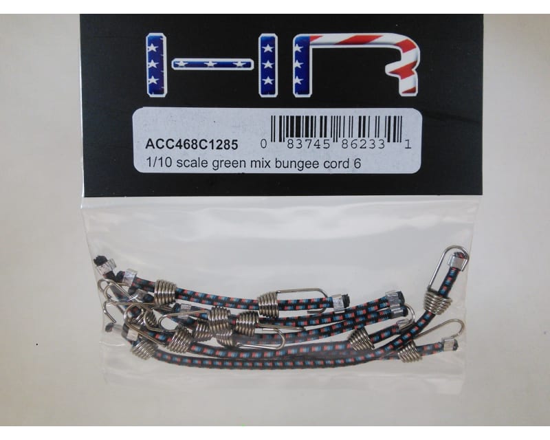 1:10 Scale elastic cord Set (6) Black W/ Blue Orange