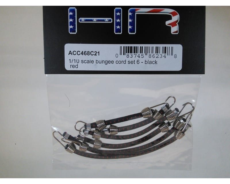 Tap to zoom 1:10 Scale elastic cord Set (6) Black W/ Red
