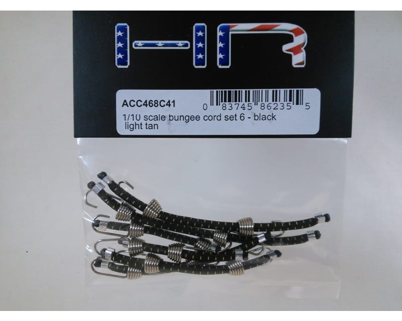 1:10 Scale elastic cord Set (6) Black W/ Light Tan