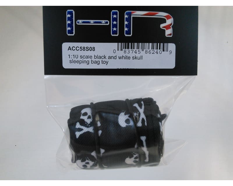 1:10 Scale Black and White Skull Sleeping Bag (Toy)
