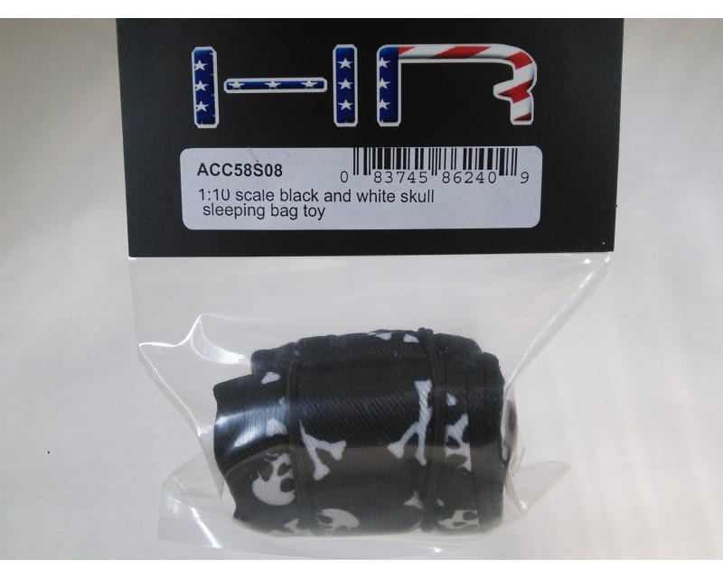 1:10 Scale Black and White Skull Sleeping Bag (Toy)