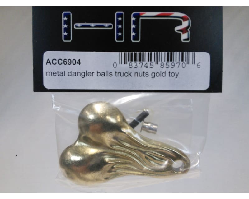discontinued Metal Dangler Balls Truck Nuts (Gold) (toy)