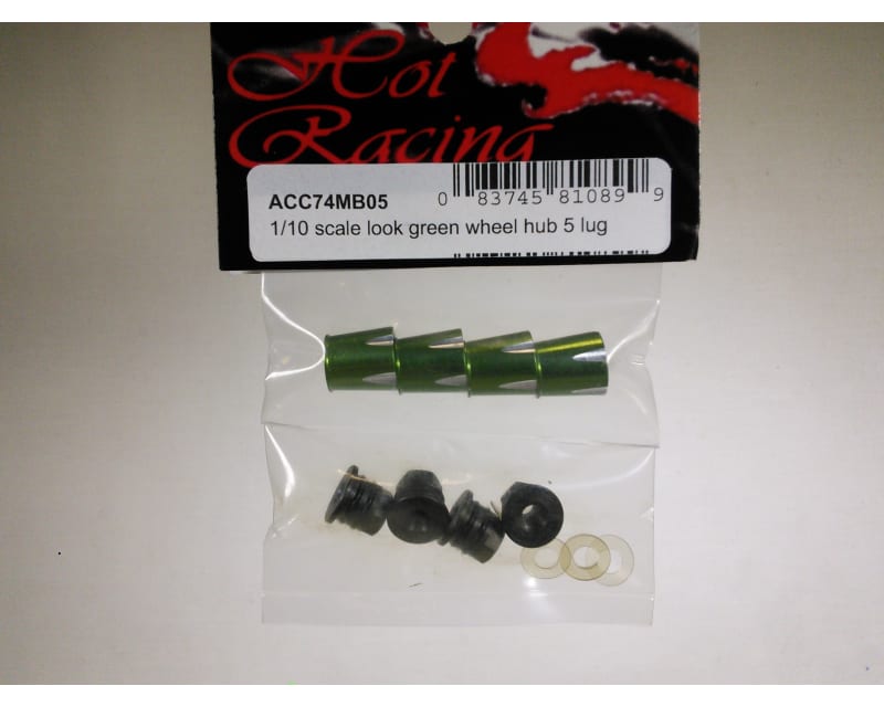 Aluminum Wheels Nut Caps and M4 Nuts (Green)(4) - Flat Head