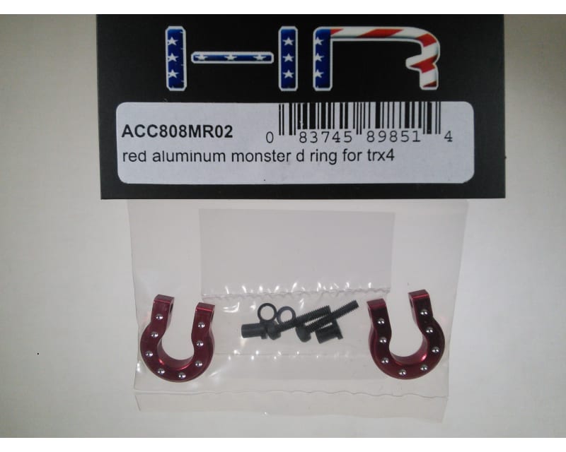 Red Aluminum Monster D-Ring Shackles TRX-4 SCX10 SCX10 II