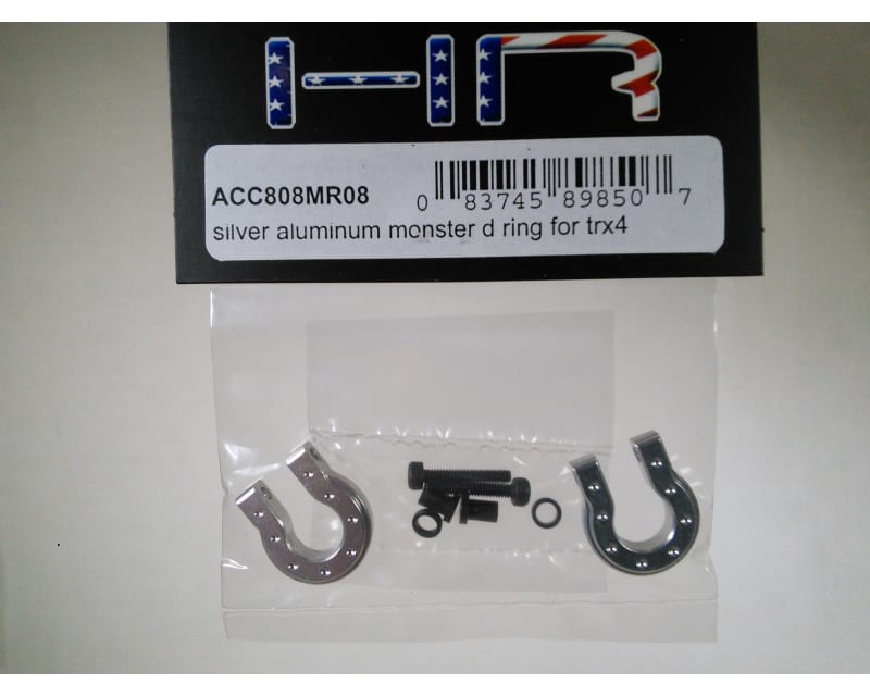Silver Aluminum Monster D-Ring Shackles TRX-4 SCX10 SCX10 II