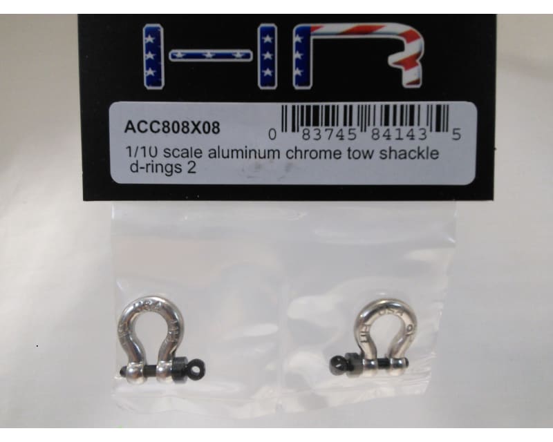 Tap to zoom 1:10 Scale Aluminum chrome Tow Shackle D-Rings (2)