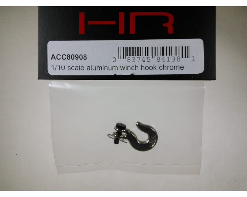 Tap to zoom 1:10 Scale Aluminum Winch Hook (chrome)