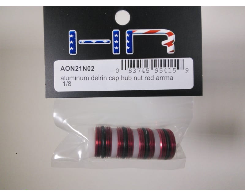 Tap to zoom Aluminum Delrin Cap Hub Nut with O-Ring Red Arrma 1/8