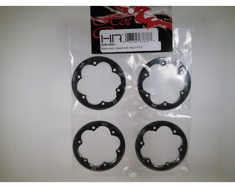 Aluminum Bead-Lock Ring (4)(Black) - Axial XR10