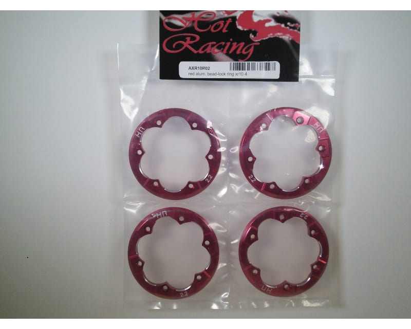 Tap to zoom Aluminum Bead-Lock Ring (4)(Red) - Axial Xr10
