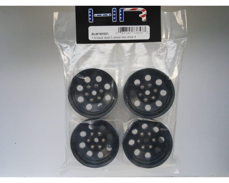 discontinued Black Steel 1.9 Beadlock 6-Lug 8-Hole Wheels 12mm H