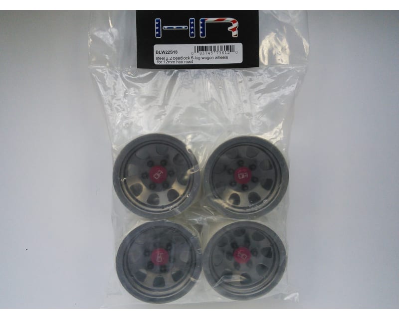 Raw Steel 2.2 Beadlock 6-Lug Wagon Wheels 12mm Hex (4)
