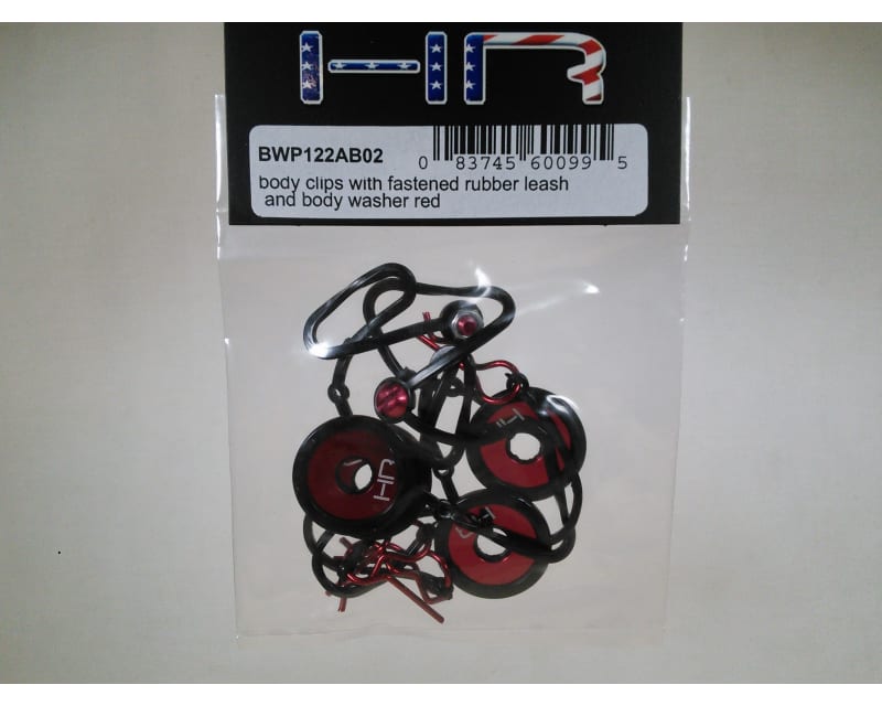 Tap to zoom Body Clips with Fastened Rubber Leash and Body Washer (Red)