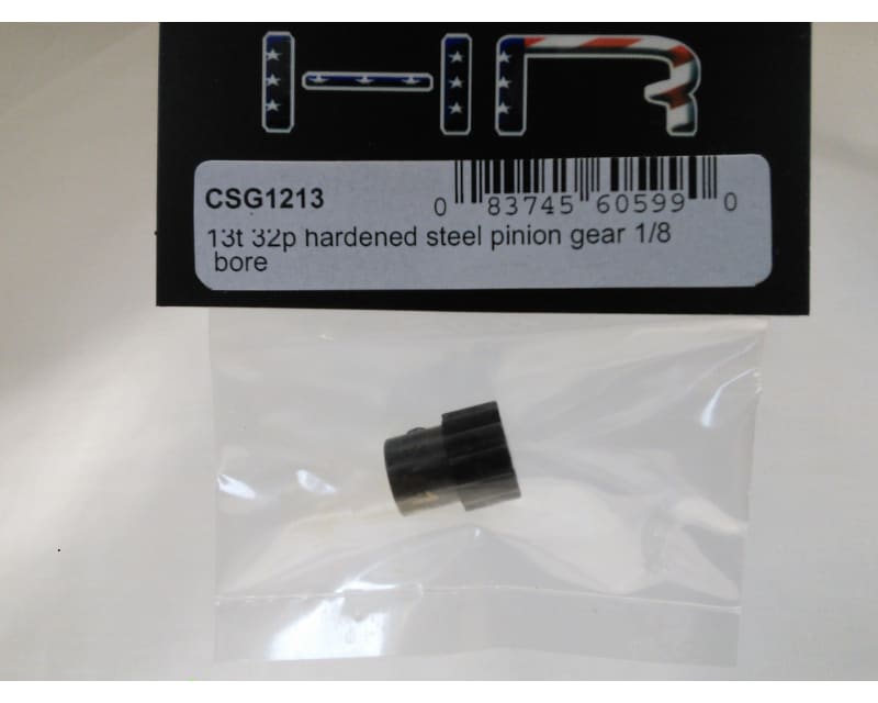 Tap to zoom 13t 32p Hardened Steel Pinion Gear 1/8 Bore