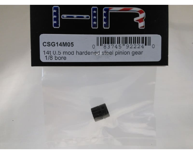 14t 0.5 Mod Hardened Steel Pinion Gear 1/8 Bore